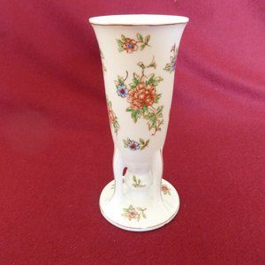 Hand Painted Decorative Floral Vase with Gold Trim